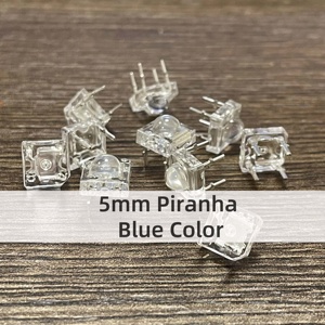 5 mét màu xanh <span class=keywords><strong>Piranha</strong></span> <span class=keywords><strong>LED</strong></span> siêu Thông lượng Diode 3V 1200mcd 460-470nm rõ ràng lồi Ống kính 4 pin Dip F5 <span class=keywords><strong>Led</strong></span> - Product Image 2