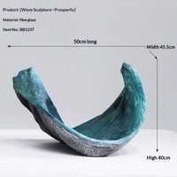 Sculpture Abstraite Ondulée en Fibre de Verre Grande Taille pour Décoration de Sol – Idéale pour Bureau Commercial, Hall d'Hôtel, Entrée – Décoration Chinoise