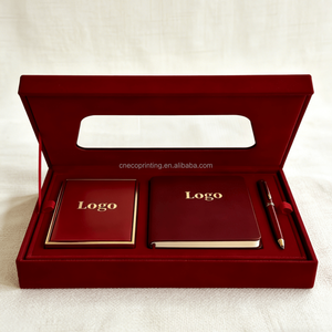 סט יוקרתי של מחברת מעור PU והדפסה בהתאמה אישית, וקלף קלפים, באריזת מתנה קטיפתית, מושלם למתנות - Product Image 3