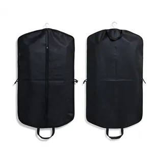 防水折りたたみスーツバッグ男性服カバー黒不織布ハンドル付き男性旅行バッグスーツ用カスタムガーメントバッグ