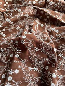 Tissu Jacquard <span class=keywords><strong>Lin</strong></span> Coton Haute Qualité Brodé 3D Branches et Fleurs <span class=keywords><strong>pour</strong></span> Vêtements, Thobe, Matelas, Canapé, T-shirt, Sac - Product Image 4