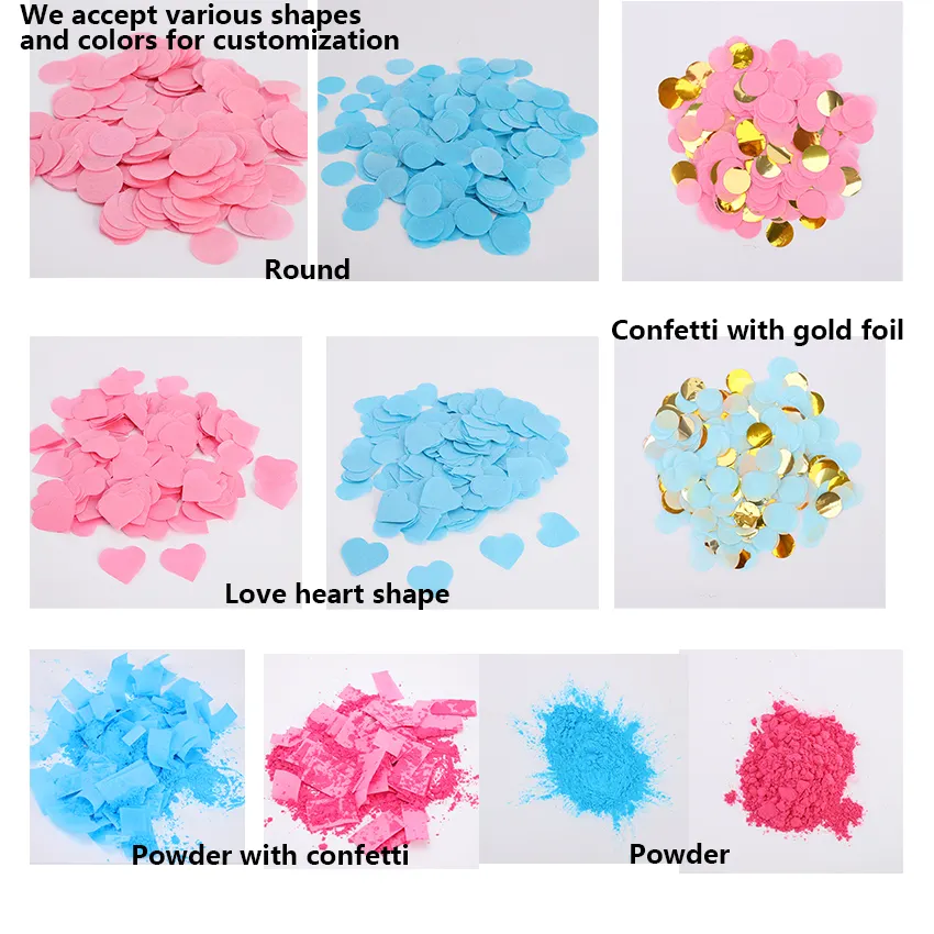 factory wholesale Superior Quality Pink Blue Power Gender Reveal Poppers Confetti Cannon