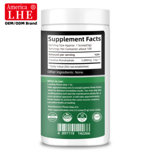 Fabricante de Suplementos de Creatina Monohidrato al por Mayor, Desarrollo Muscular y Energía para la Recuperación, 500g de Creatina Monohidrato en Polvo - Product Image 5