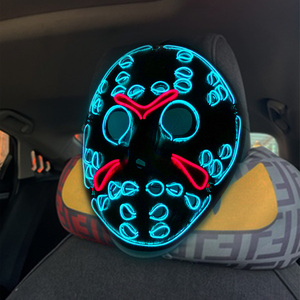 Film a tema Freddie Vs <span class=keywords><strong>Jason</strong></span> Glowing maschera a LED Light up maschera da Hockey per Halloween oggetti Cosplay maschera Neon Festival - Product Image 2
