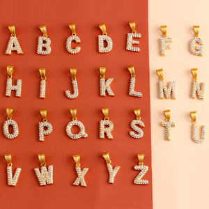 <span class=keywords><strong>Pas</strong></span> <span class=keywords><strong>cher</strong></span> prix Offre Spéciale nouveau <span class=keywords><strong>collier</strong></span> pendentif femme en acier inoxydable plaqué or 18 carats 26 initiales O lettre pleine zircon - Product Image 4