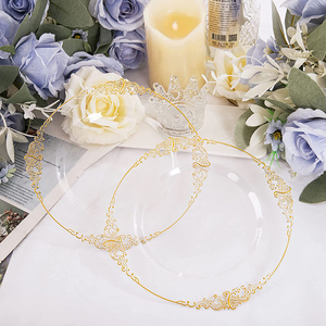 ชุดจานอาหารค่ำพลาสติกแข็งปั๊มรูปมังกรแบบใช้แล้วทิ้งที่ทันสมัยขนาด7.5/10.25นิ้วผ้านูนสำหรับอาหารในบ้านงานเลี้ยง - Product Image 4