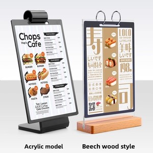 Bán Buôn Thân Thiện Với Môi Gỗ Sồi Cho Trang Thẻ Menu Chất Kết Dính Đứng Bàn Hiển Thị Trường Hợp Với Uv Varnish Và Sticker Logo - Product Image 5