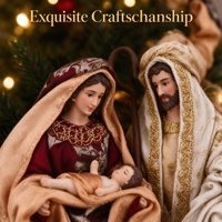 Crèche en résine artisanale, figurines de Noël décoratives et de collection, ensemble de la Sainte Famille en 3 pièces rouge et marron