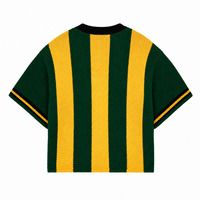 Pull tricoté personnalisé avec logo, à rayures croisées, manches courtes, style vintage, pour homme, idéal pour l'été