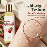 Huile corporelle naturelle à l'arbutine en gros, huile végétale pure pressée à froid, huile de massage nourrissante pour les soins de la peau