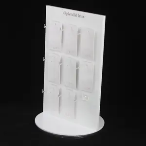 Custom Rotating Acrylic Spinner Display Stand for Jewelry Collection - Double-Sided Hooks for Keychains and More