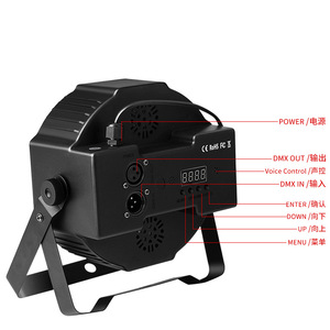 Shantu - Juego de 18 Luces de Proyección RGBW DMX 512 para Fiestas en Casa y Discotecas, con Control de Sonido, Luces LED Planas Tipo Par - Product Image 3