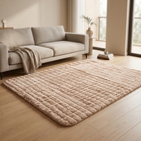 Tapis en fausse fourrure de lapin, effet nuage, moelleux et bouclé, pour chambre à coucher, salon, tapis doux, décoration intérieure, chaleureuse ambiance maison.