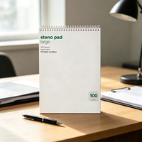 Libreta/Diario Espiral Grande Personalizable de Fábrica, 96 Hojas, Rayado Legal, Portátil para Reuniones de Oficina y Toma de Notas Diarias