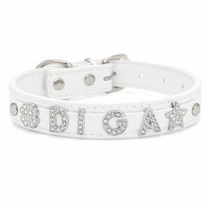 Collar de Metal Resistente para Mascotas con Letras de Diamantes, Personalizable con Nombre y Logotipo, Desmontable, Suministro al por Mayor - Product Image 1