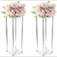 Support Colonne Carrée en Acrylique Transparent AURORA – Guide d'Allée, Présentoir de Vitrine, Support de Fleurs Surélevé pour Installation Facile