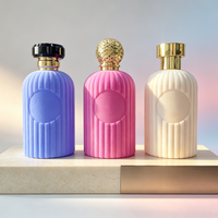 Vente en gros d'usine, flacons de parfum avec logo imprimé, nouveau procédé, flacons de parfum en verre floqué velours, flacons de parfum de 100 ml avec boîte