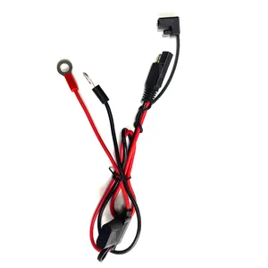 Konektor baterai SAE 10AWG SAE ke Cincin Terminal Harness dengan 15A Fuse 2 Pin SAE konektor lepas cepat kabel ekstensi 2 kaki