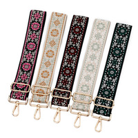 Sangle de sac à bandoulière en broderie Jacquard, Style ethnique bohème, fleurs, sangle de remplacement réglable, sangle de sac à main