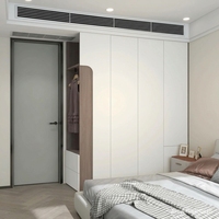 Armoire modulaire sur mesure pour chambre/salon avec éclairage LED, grande capacité, écologique, durable, en bois MDF, design moderne