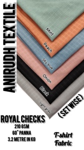 Nueva tendencia 220gsm camiseta de poliéster de punto antiestático tela Royal Checks diseño ligero no tejido niñas vestidos niños - Product Image 6