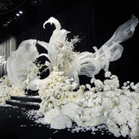 Ruban géant en organza de luxe, décoration de plafond en tissu fluide sur mesure, écologique et durable pour événements de mariage