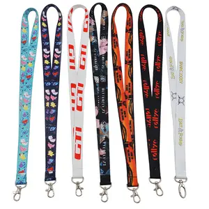 Cordones de seguridad personalizados en blanco de poliéster blanco con impresión personalizada, cordón de identificación personalizado con diseño de sirena y soporte para tarjeta médica, anime - Product Image 1