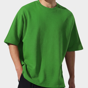 Camiseta Extra Grande para Hombre, Algodón Grueso Premium, Corte Holgado, Cuello Redondo, Manga Corta, Estilo Urbano Vintage, Transpirable y Suave - Product Image 1