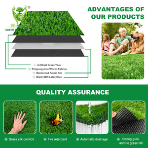 <span class=keywords><strong>Gazon</strong></span> artificiel réaliste à haute densité avec une hauteur de poils de 30 mm, pelouse synthétique pour jardin, cour arrière, décoration paysagère - Product Image 4