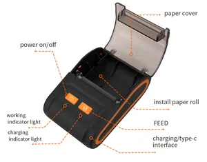 Nouveau Design moins cher Portable 2 pouces 58mm imprimante de facture de reçu portable Blue tooth Mini imprimante thermique