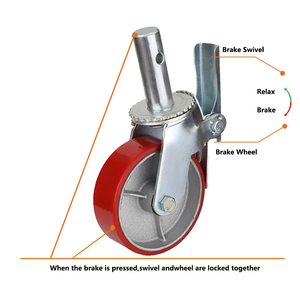 Công nghiệp Đen chuyên nghiệp giá Vít cao su thầu dầu giàn giáo kim loại kẽm mạ Khung xoay chủ đề bánh xe di động <span class=keywords><strong>Caster</strong></span> - Product Image 3
