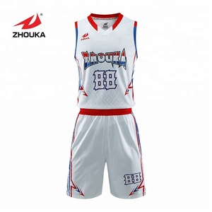 Newest Red and white basketball sets basketball jersey clothes for kids and adults - Product Image 2