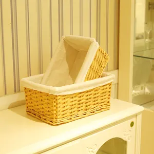 Free Sample 5%OFF Wicker Sundries Storage Basket With Fabric Wicker Modern Baskets