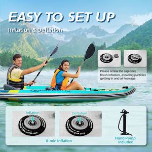 Kayak inflable reforzado para deportes acuáticos, canoa de más de <span class=keywords><strong>3</strong></span> metros para 2 <span class=keywords><strong>personas</strong></span>, cojín de dibujo de alambre, tabla de paddle para barco de pesca - Product Image 2