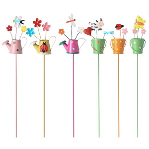 Macetero de hierro artificial con diseño de mariquita para arreglos florales, accesorio de decoración para patio exterior, flor con forma de animal - Product Image 1