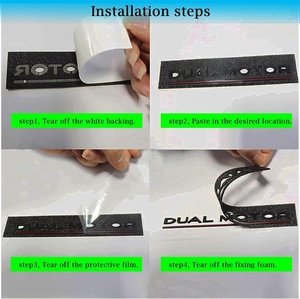 Emblema Adhesivo de Doble Motor con Diseño a Cuadros, Compatible con Accesorios para Tesla Model 3 Y X S (Negro Mate-Línea Negra) - Product Image 5