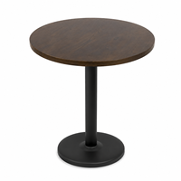 Table à manger ronde moderne en bois massif avec base en métal, durable, facile d'entretien, pour restaurant, hôtel, salon, meubles Gold Apple