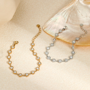 Bracelets de tennis Aurora en acier inoxydable pour le bureau, les fêtes et la mode quotidienne, avec CZ inaltérable à motif battement de cœur et à scènes interchangeables - Product Image 6