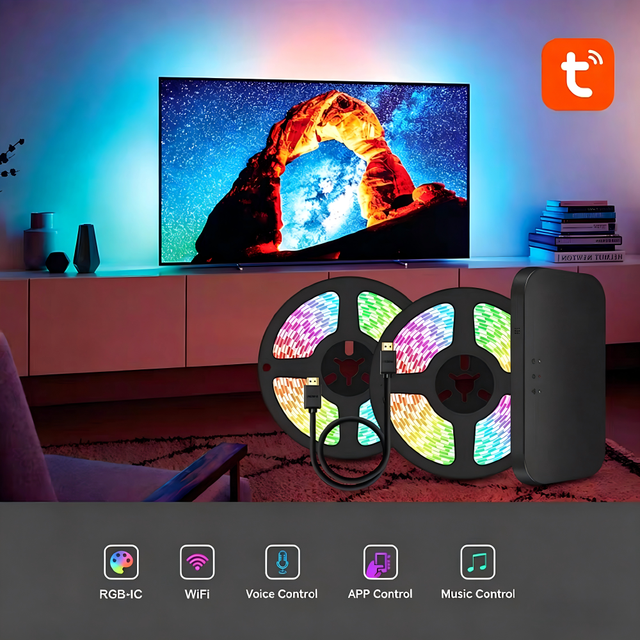Hot Selling TV Backlight Set WIFI APP Control HD MI 2.1 Device Sync Box Dream Color Smart Music Ambient TV Backlight Kit