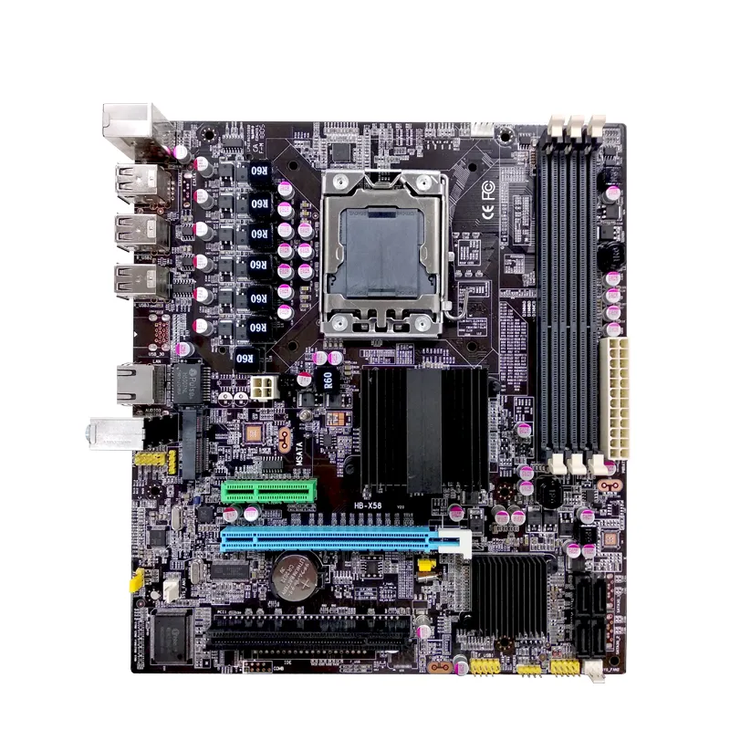 Game X58 komputer motherboard LGA 1366 M-ATX DDR3 1866mhz