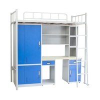 Lit mezzanine de bureau simple avec rangement pour adultes Design moderne en métal pour employé dortoir chambre hôtel école hôpital appartement utilisation