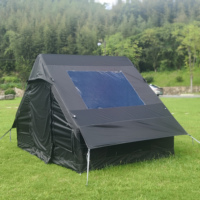 Tente gonflable avec fenêtre de toit et couverture d'intimité, tente gonflable pour 4 personnes avec pompe, maison gonflable pour le glamping/les voyages/le camping