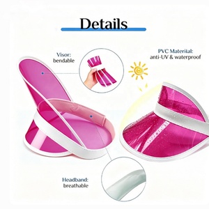 Casquette Pare-Soleil Transparente Rose Rétro en PVC – Style Années 90, Visière Vide pour Festivals, Raves et Mode Estivale - Product Image 4