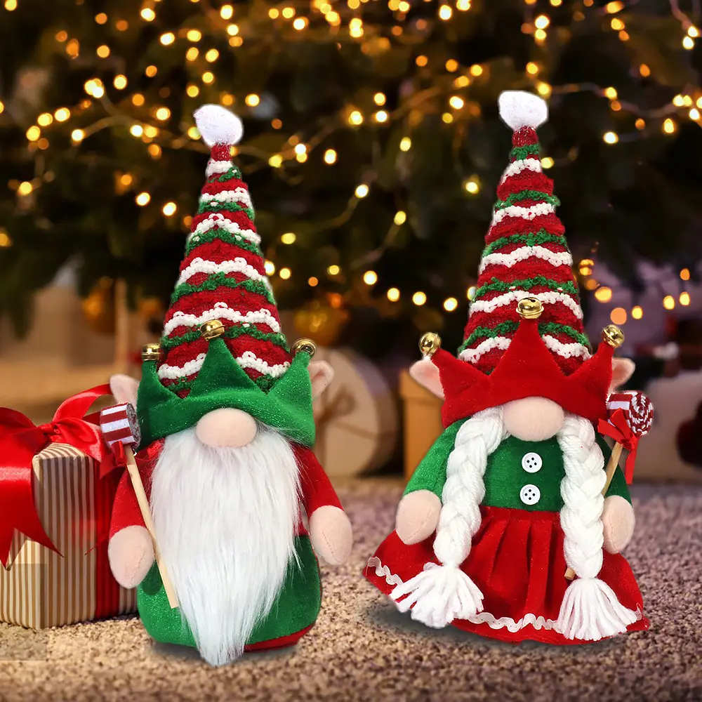 2023 Velvet Christmas elf doll Ornaments Navidad Xmas Dwarf Dolls Plush Elf Gnomes For Christmas party Decoration angel doll