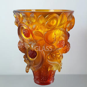 Hand Carved Home Decor Crystal Glass Fruit Style Vase - Product Image 3