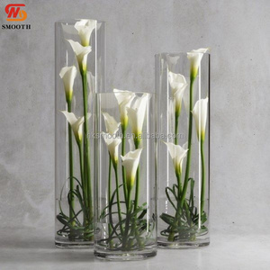 Juego de jarrones de cristal transparente, elegantes y rectos, para centros de mesa en bodas, banquetes y eventos. - Product Image 5