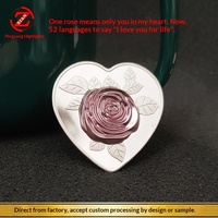 Vente directe d'usine transfrontalière Pièce commémorative européenne bicolore en or porte-bonheur, petit cadeau de la Saint-Valentin, objet de collection