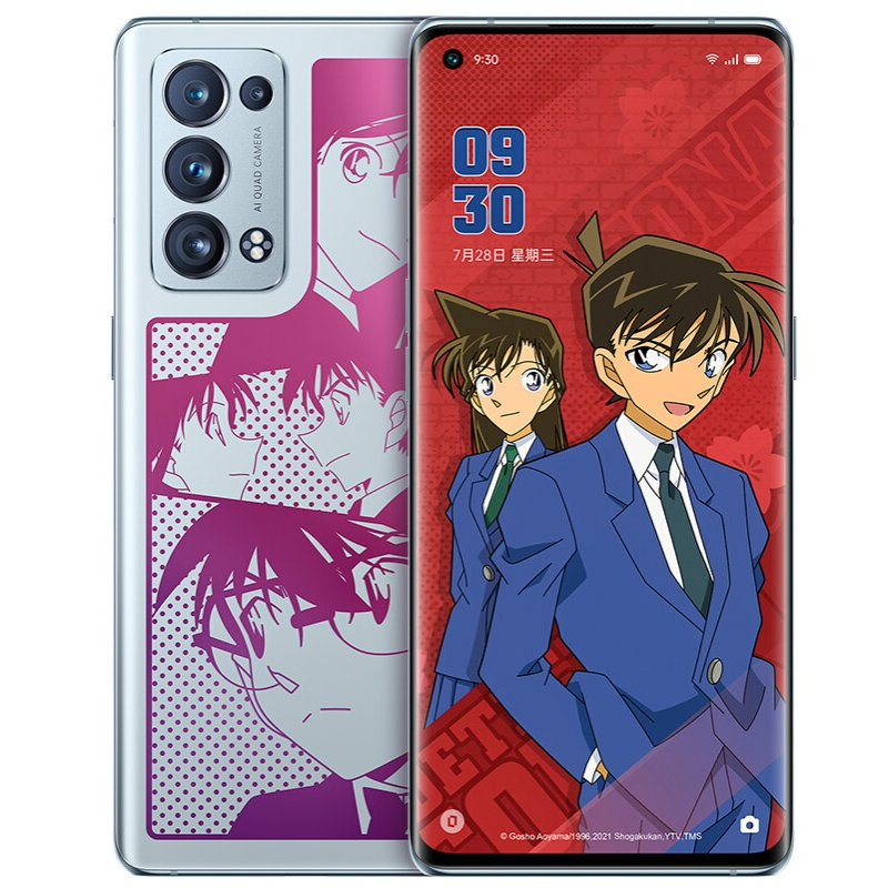 Оригинальный смартфон OPPO Reno 6 Pro Plus Detective Conan 6,55 дюйма 5G 2400x1080P 90 Гц Flash 8/12 Гб Ram 128/256 ГБ Rom 4500 мАч 65 Вт