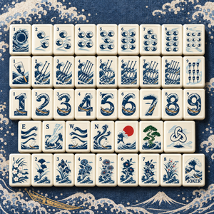 Juego de Mahjong Americano de 160 Piezas, Diseño de Olas Marinas, Fichas de Mahjong Acrílicas de 4 Capas para Reuniones Sociales, Gran Venta - Product Image 1