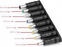 8-en-1 universel prises cc adaptateur d'alimentation tête de Conversion 5.5mm X 2.1mm femelle à mâle adaptateur d'alimentation connecteur Jack embouts